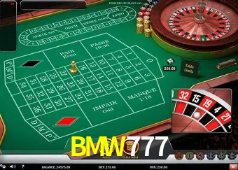 Una escena digital vívida inspirada en casino con BMW777 mostrado prominentemente, luces brillantes, fichas, cartas y acentos dorados.